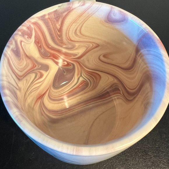 COST PLUS WORLD MARKET Marbleized Swirl Stoneware Mug Pink, Gray & Jade Green - Picture 5 of 9